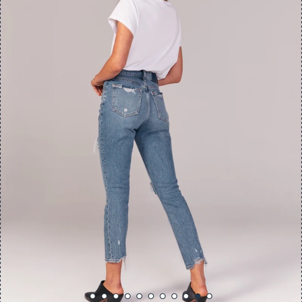 Abercrombie Ripped High Rise Mom Jeans - Picture 2 of 8